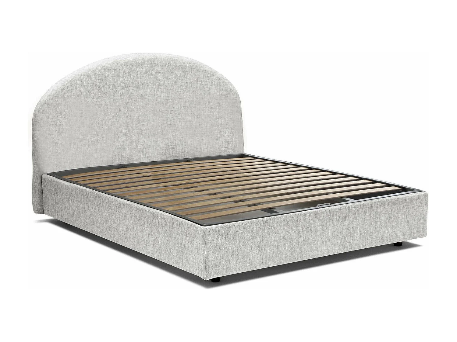 Lit double Consuelo, Lit coffre avec revêtement en tissu, 100% Made in Italy, Ouverture frontale, adapté pour matelas 160x190 cm, Blanc