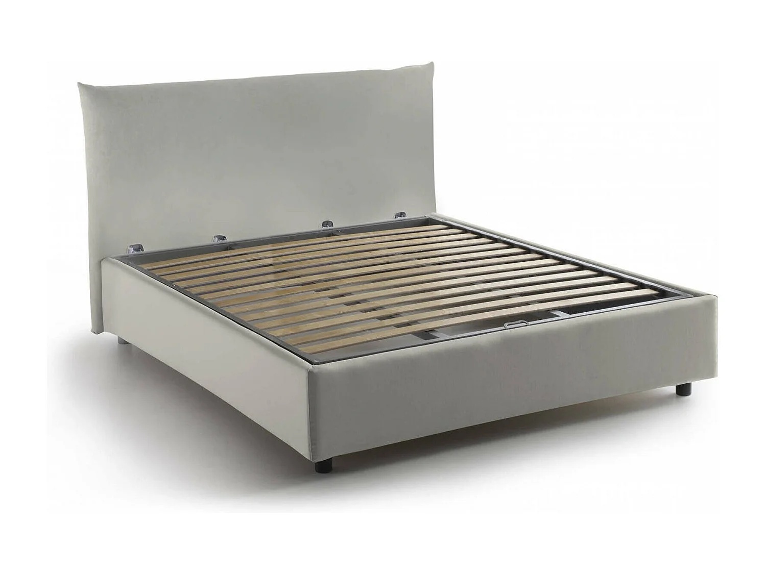 Talamo Italia Bed Anderhalf Persoon Ornella Beige Afneembaar Opslag, Matrasmaat 120x190 cm Made in Italy