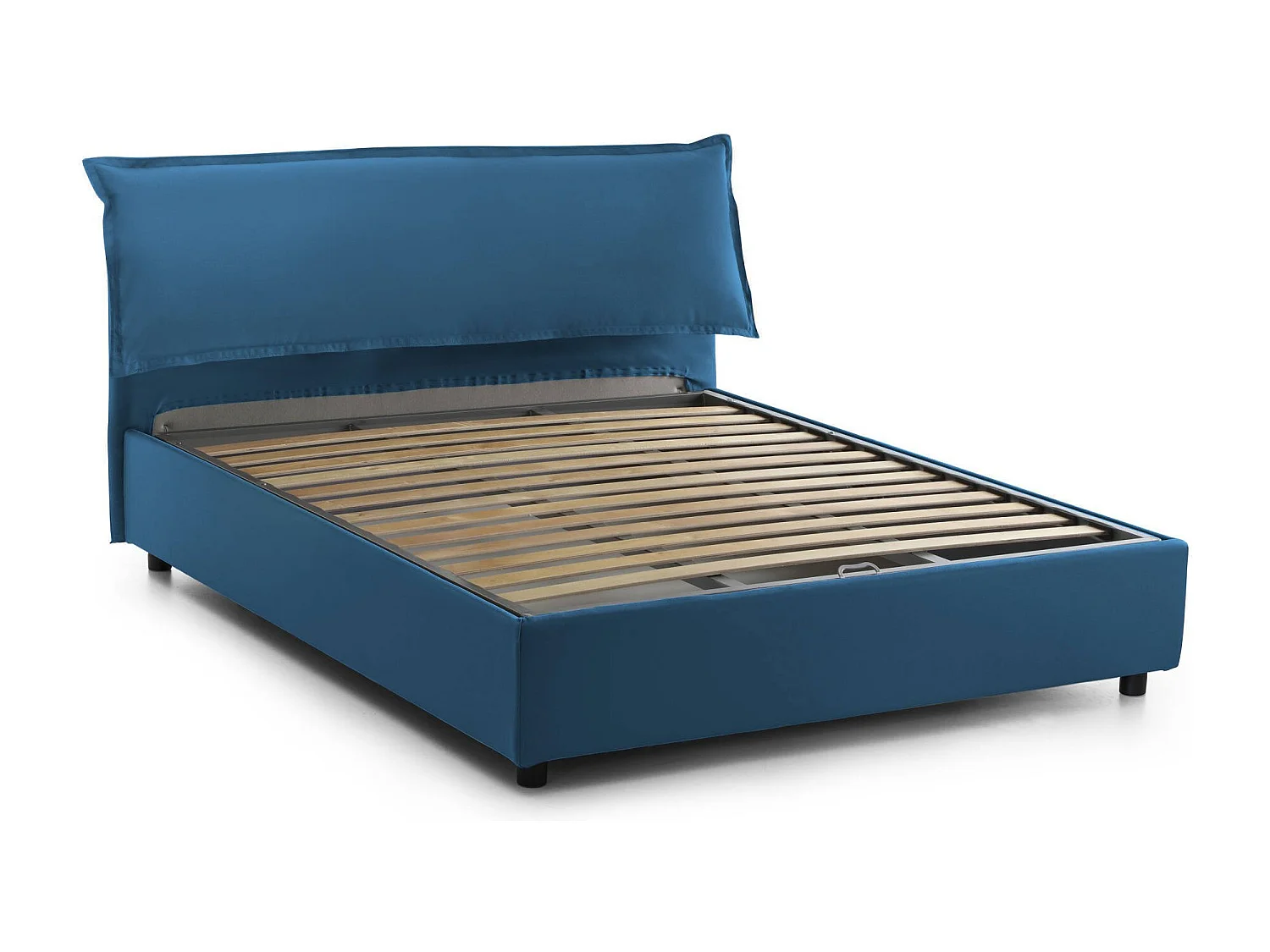 Talamo Italia Tweepersoonsbed Clio blauw, Afneembare Bekleding, Opslagruimte, Matrasmaat 160x190 cm Made in Italy