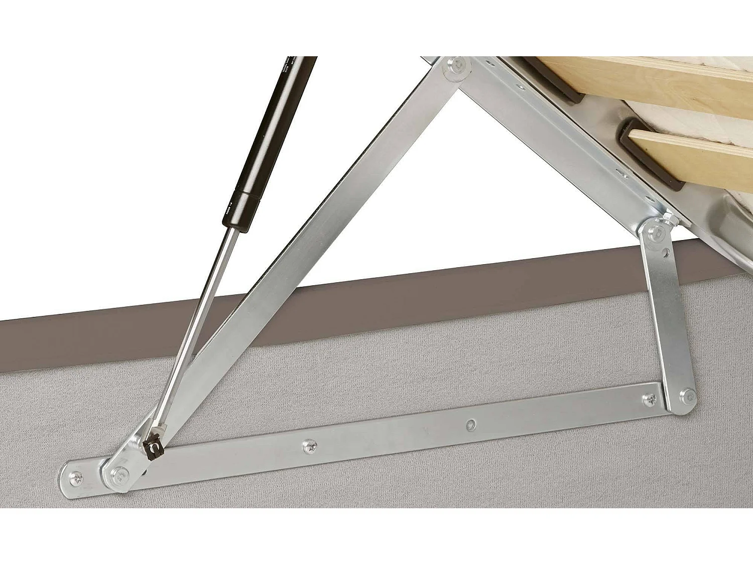 Lit double Lucrezia, Lit coffre avec revêtement en éco-cuir, 100% Made in Italy, Ouverture frontale, adapté pour matelas 140x200 cm, Taupe