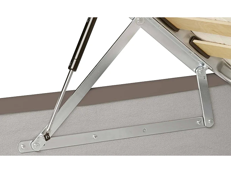 Talamo Italia Frans Bed Lucrezia Grijs Taupe Met Opbergbox Matrasmaat 140x200 cm, Gestoffeerd Made in Italy