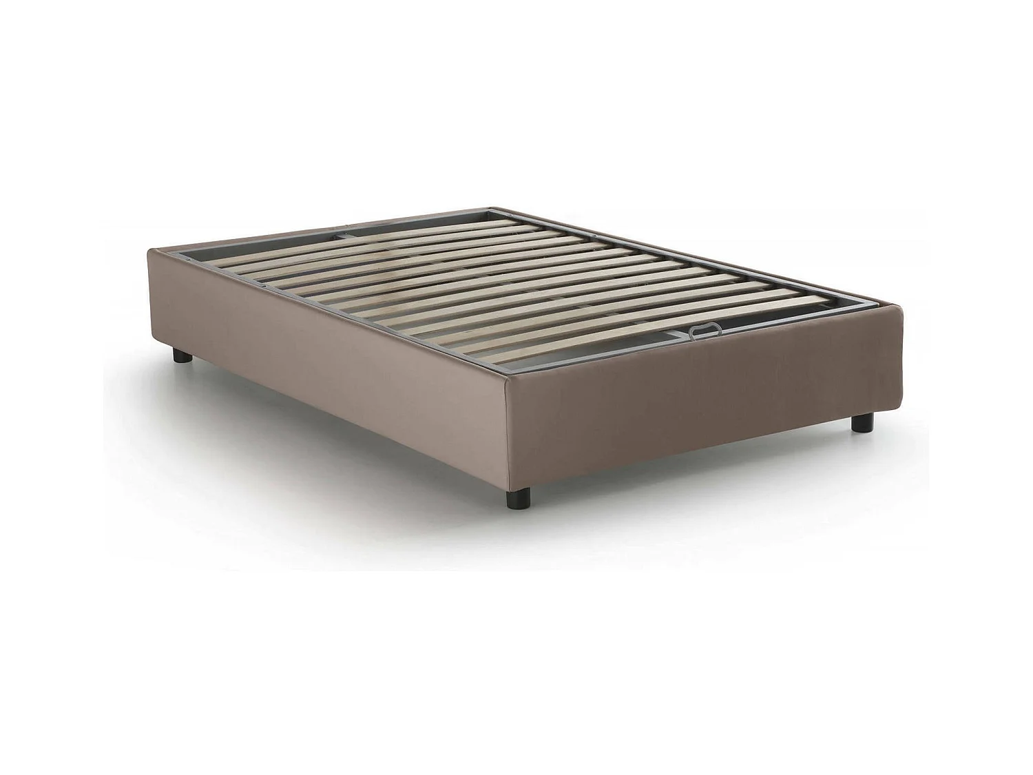 Lit double Arianna, lit coffre avec revêtement en tissu, 100% Made in Italy, ouverture frontale, adapté pour matelas 120x200 cm, gris tourterelle