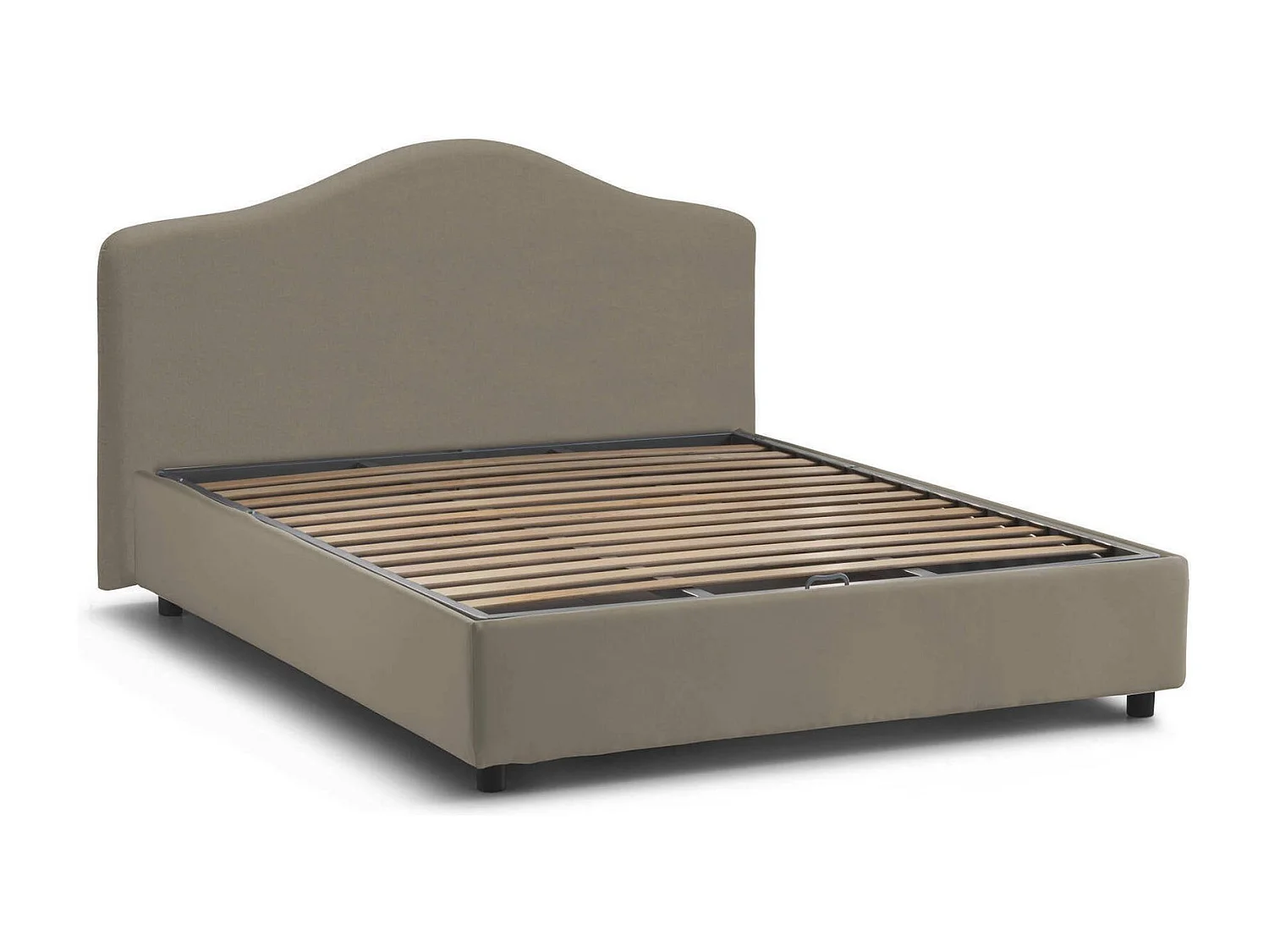 Lit double Isotta, Lit coffre avec revêtement en tissu, 100% Made in Italy, Ouverture frontale, adapté pour matelas 160x200 cm, gris tourterelle