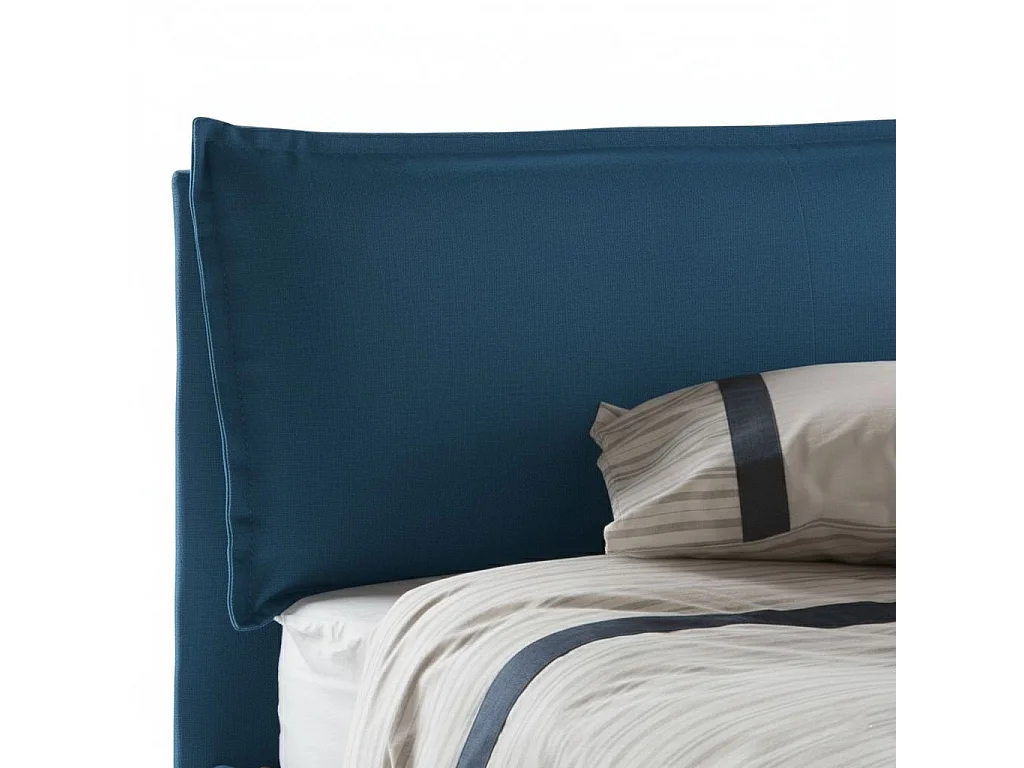 Doppelbett Claudia, Bettkasten mit Stoffbezug, 100 % Made in Italy, Ã–ffnung vorne, geeignet für Matratzen 120 x 200 cm, blau