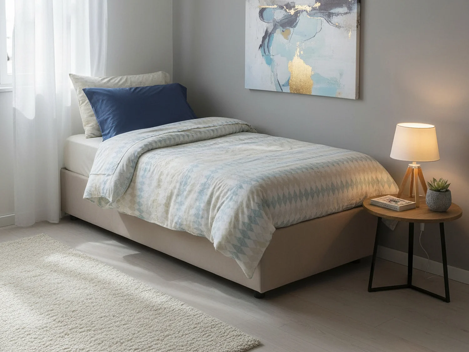 Lit simple Rachele, Lit coffre avec revêtement en tissu, 100% Made in Italy, Ouverture frontale, avec matelas 80x200 cm inclus, Taupe
