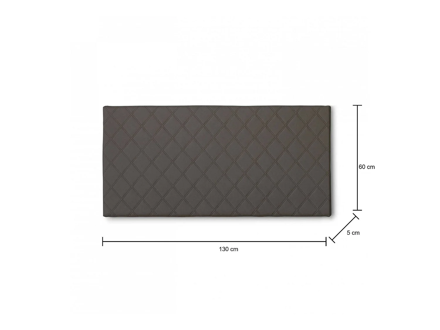 Lit queen size Cleo, tête de lit murale en éco-cuir, 100% Made in Italy, convient pour un lit queen size, 130x60 cm, gris tourterelle