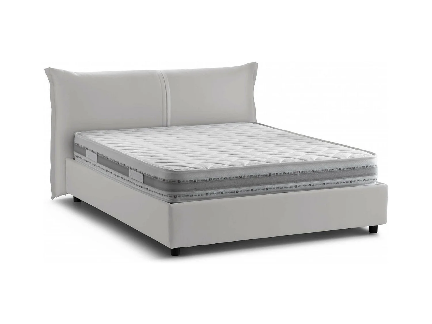 Lit double Clelia, 100% Made in Italy, Ouverture frontale, avec matelas 160x190 cm inclus, Blanc