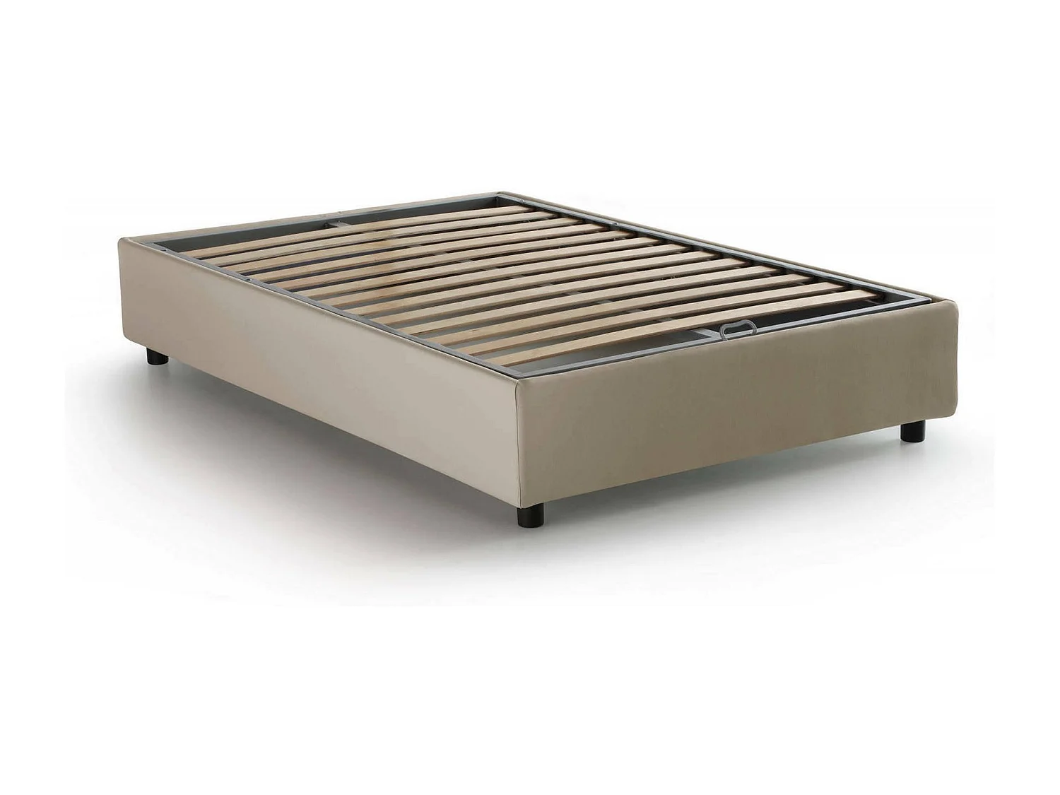 Talamo Italië Bed Anderhalve Camilla Beige Afneembare Opbergbox, Matrasmaat 120x190 cm Made in Italy