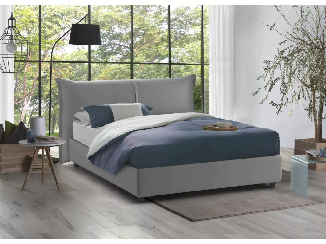 Kauf Unique Doppelbett Clelia, 100 % Made in Italy, Öffnung vorne, inklusive Matratze 160 x 190 cm, Grau