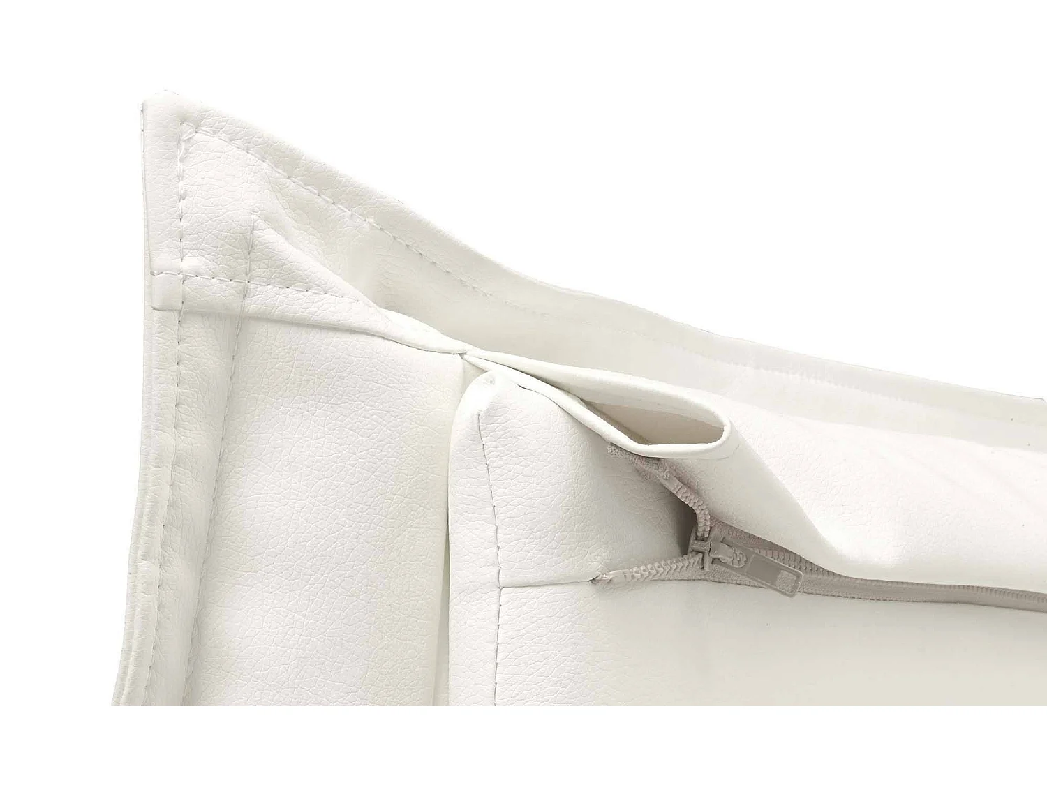 Lit double Jasmine, Lit coffre avec revêtement en éco-cuir, 100% Made in Italy, Ouverture frontale, avec matelas 160x200 cm inclus, Blanc