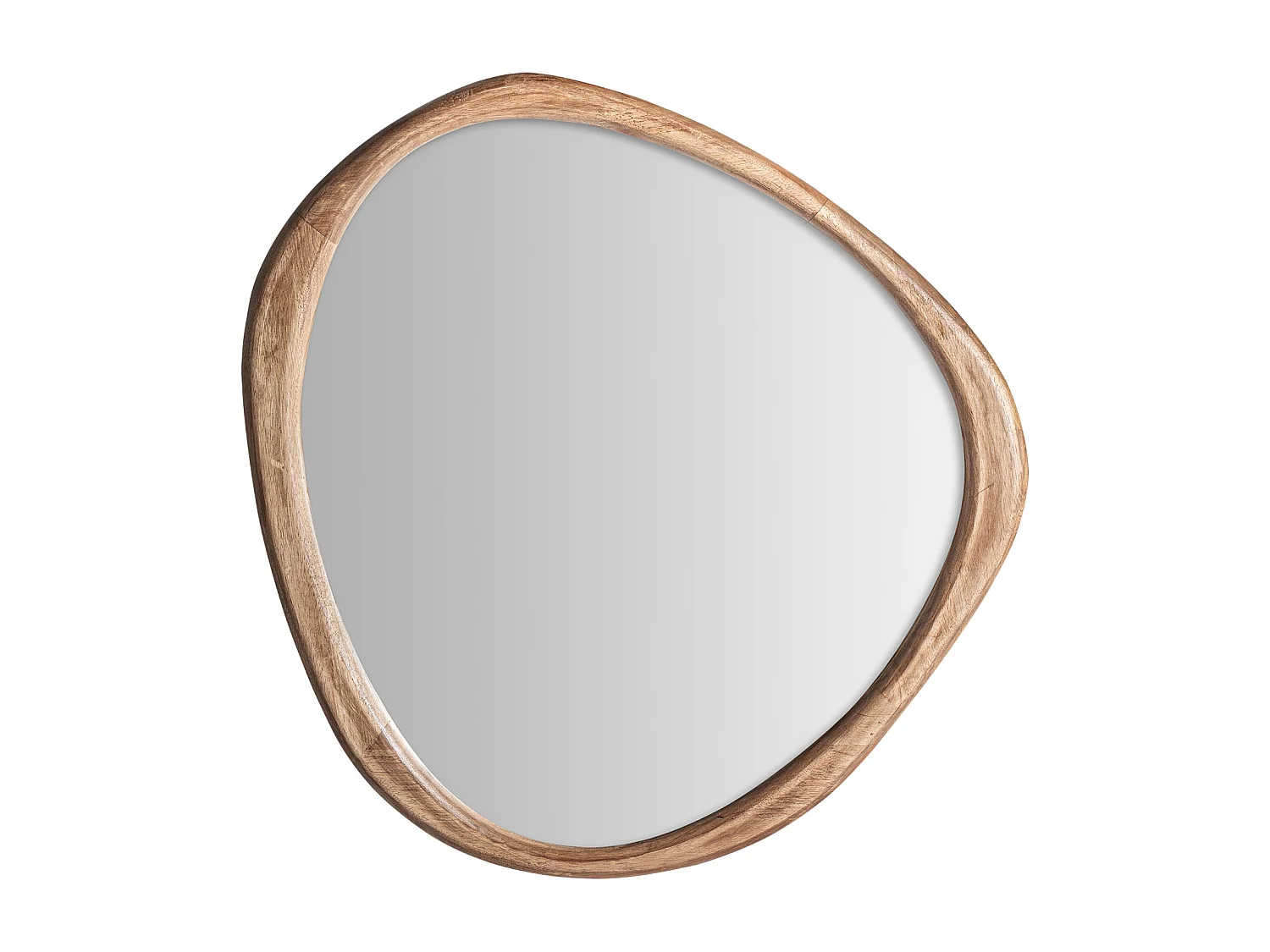 Miroir en bois d’hévéa brun clair 78x3x80 cm