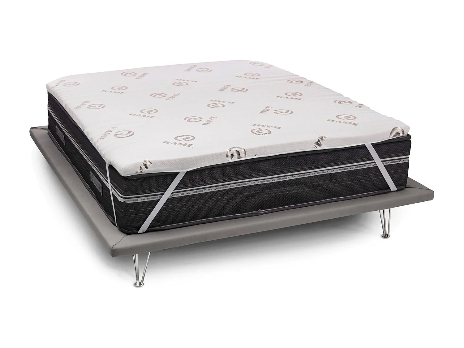 Topper duplo Lucilla, Topper renova colchão com capa removível em Memory Foam e fibras de cobre, 100% Fabricado na Itália, Antiácaro e Hipoalergênico, 160x200h5 cm