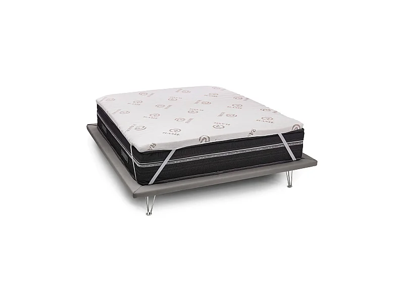 Topper matrimoniale Lucilla, Topper rinnova materasso sfoderabile in Memory Foam e fibre di Rame, 100% Made in Italy, Anti acaro e Anallergico, Cm 160x200h5
