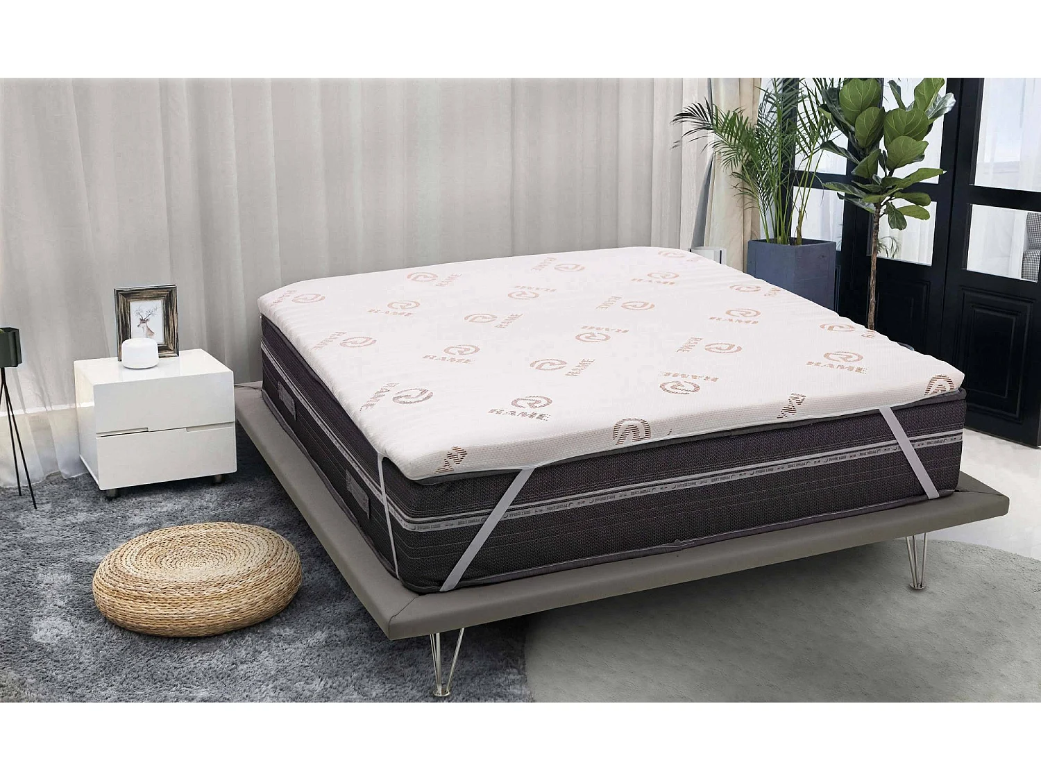Topper piazza e mezza Alyssa, Topper rinnova materasso sfoderabile in Memory Foam e fibre di Rame, 100% Made in Italy, Anti acaro e Anallergico, Cm 120x190h5