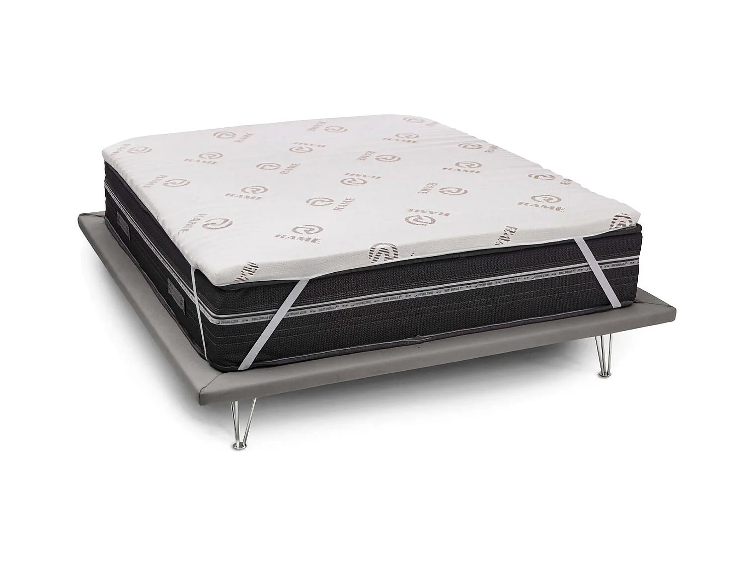 Lucilla dubbele topper, Topper vernieuwt matras met afneembare hoes in Memory Foam en kopervezels, 100% Made in Italy, anti-mijt en hypoallergeen, 160x190h5 cm