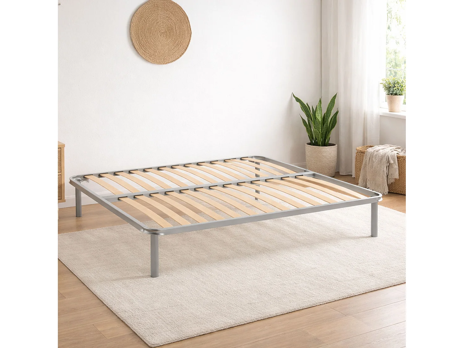 Sommier double Malvina, Sommier orthopédique en contreplaqué de bouleau avec 13 lattes, 100% Made in Italy, 140x200h 34 cm
