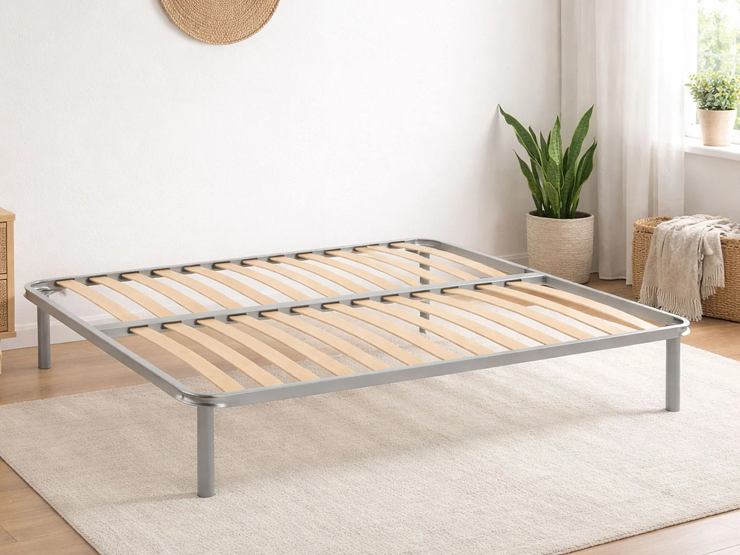 Sommier double Malvina, Sommier orthopédique en contreplaqué de bouleau avec 13 lattes, 100% Made in Italy, 140x200h 34 cm