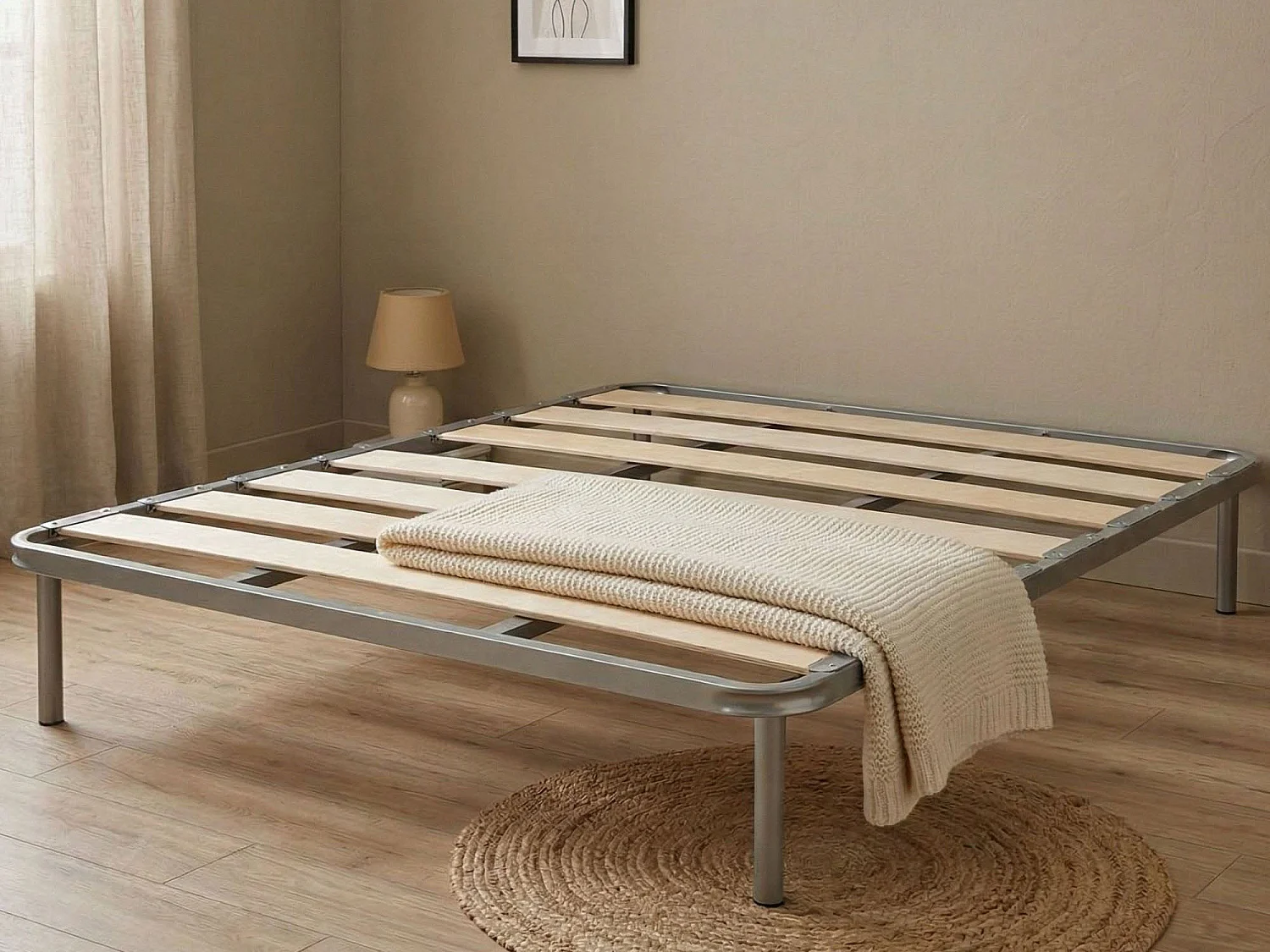 Sommier double Anagaia, Sommier orthopédique à lattes larges, 100% Made in Italy, 160x190h31 cm