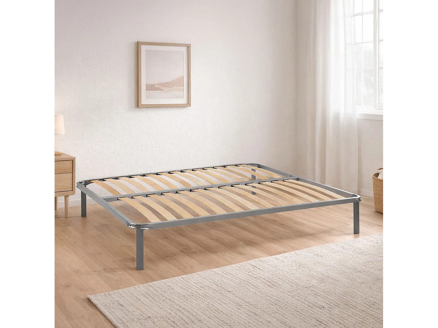 Sommier double Marella, Sommier orthopédique en contreplaqué de bouleau avec 14 lattes, 100% Made in Italy, 140x200h 34 cm