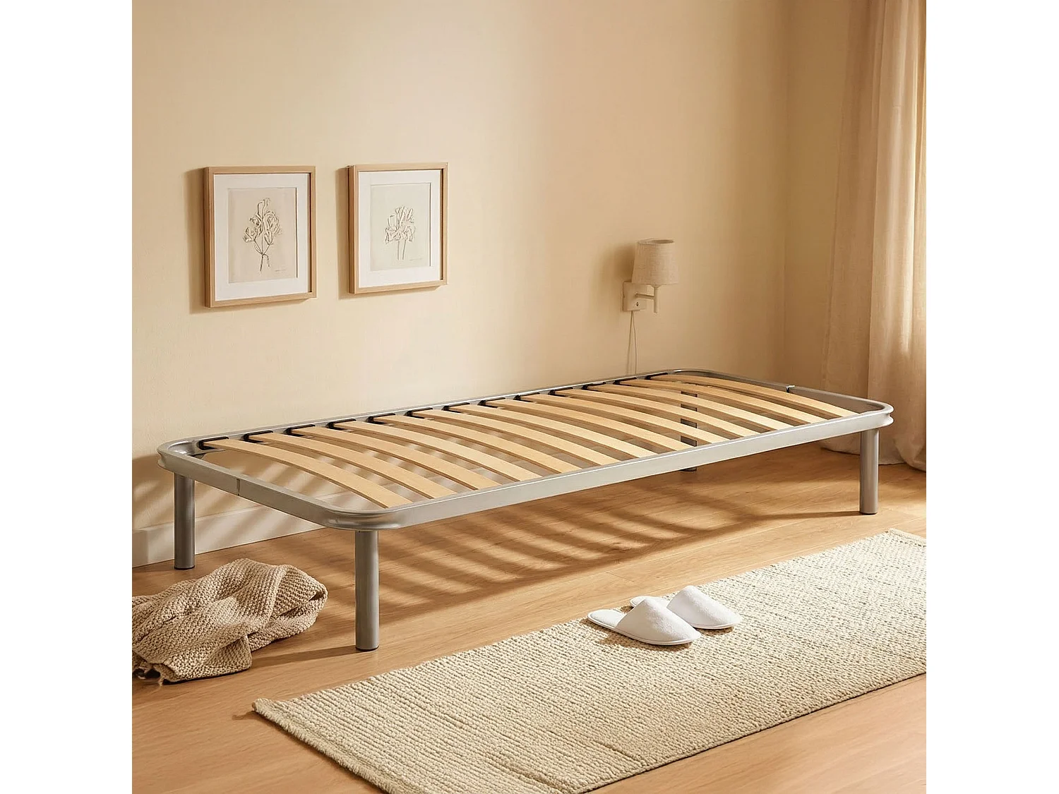 Sommier simple Manila, Sommier orthopédique en contreplaqué de bouleau avec 13 lattes, 100% Made in Italy, 90x190h 34 cm