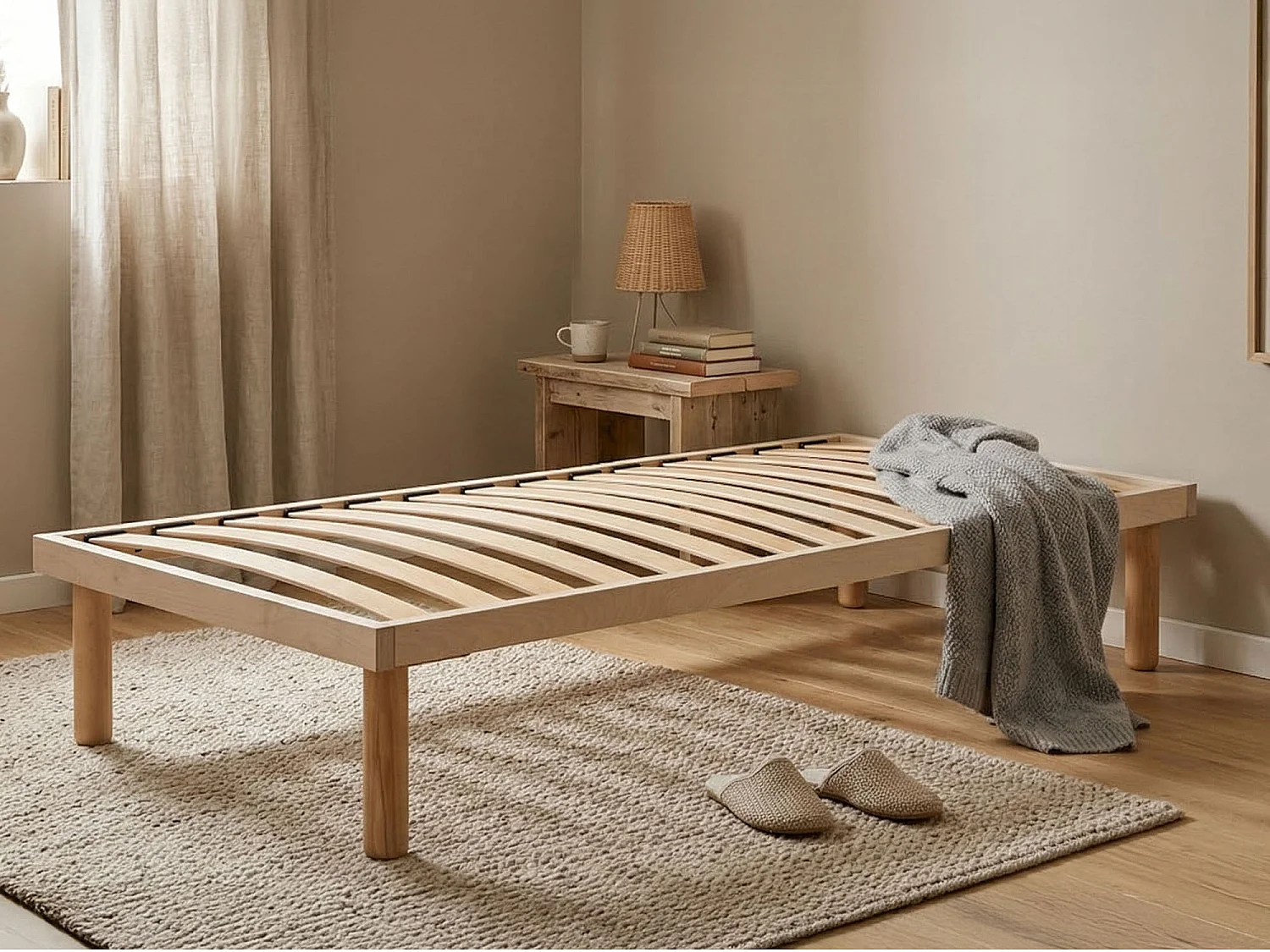 Sommier simple Mariachiara, Sommier orthopédique à lattes en bois, 100% Made in Italy, 80x190h 31 cm