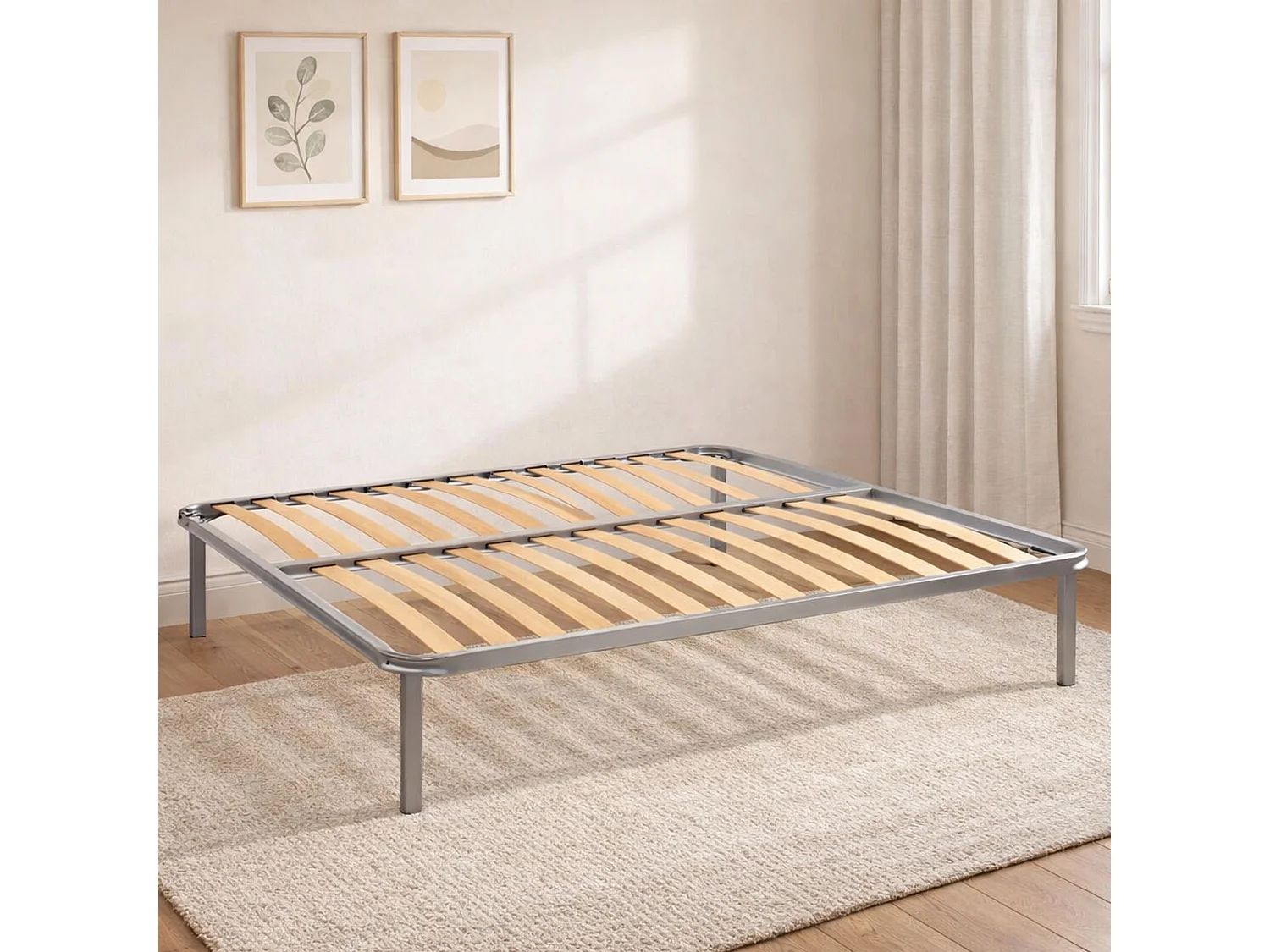 Sommier double Malvina, Sommier orthopédique en contreplaqué de bouleau avec 13 lattes, 100% Made in Italy, 160x200h 34 cm