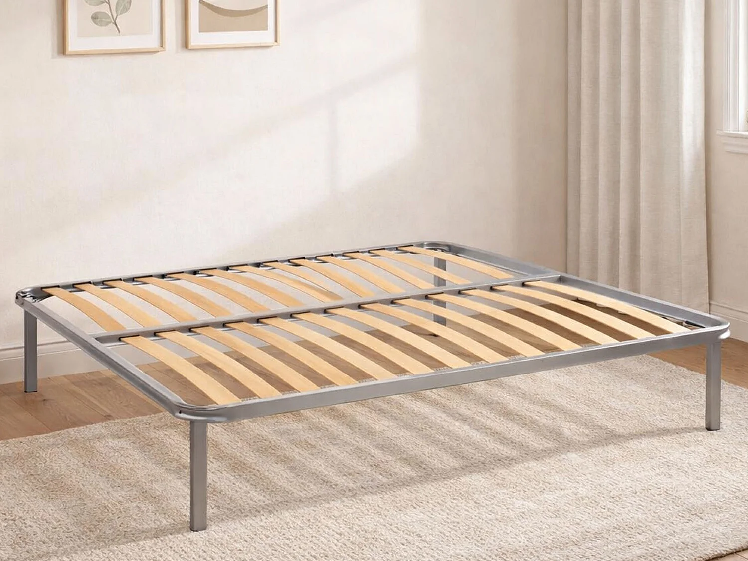 Sommier double Malvina, Sommier orthopédique en contreplaqué de bouleau avec 13 lattes, 100% Made in Italy, 160x200h 34 cm