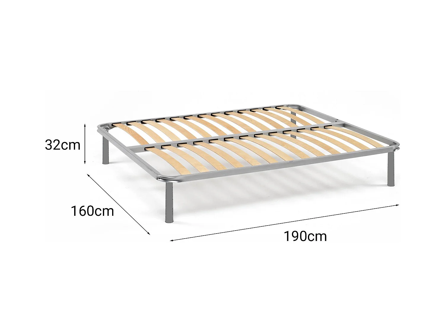 Margaret dubbele bedbodem, Orthopedische lattenbodem, 100% Made in Italy, 160x190h 31 cm