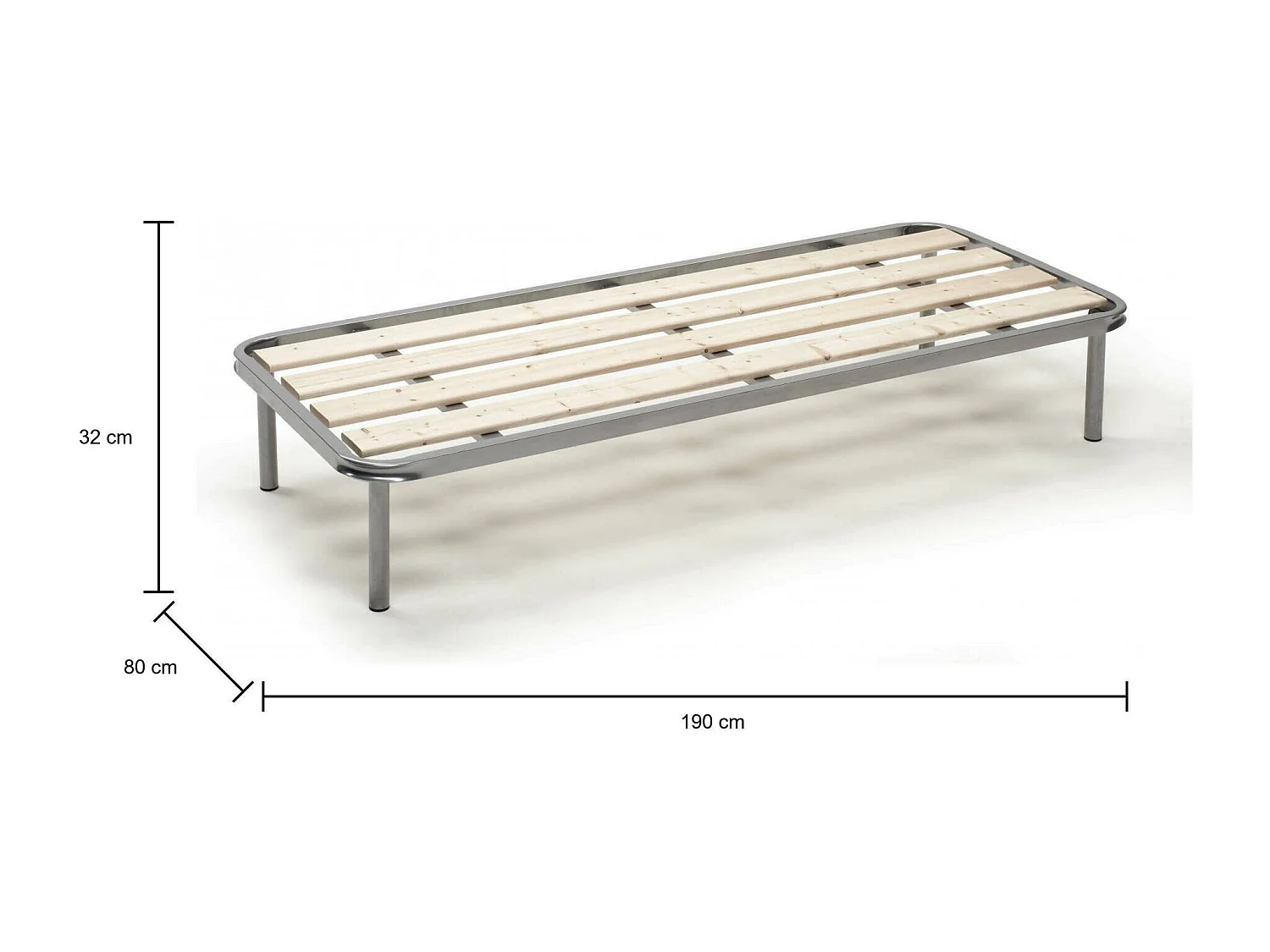 Rete letto singolo Mariaelena, Rete ortopedica a doghe piallate, 100% Made in Italy, Cm 80x190h 31