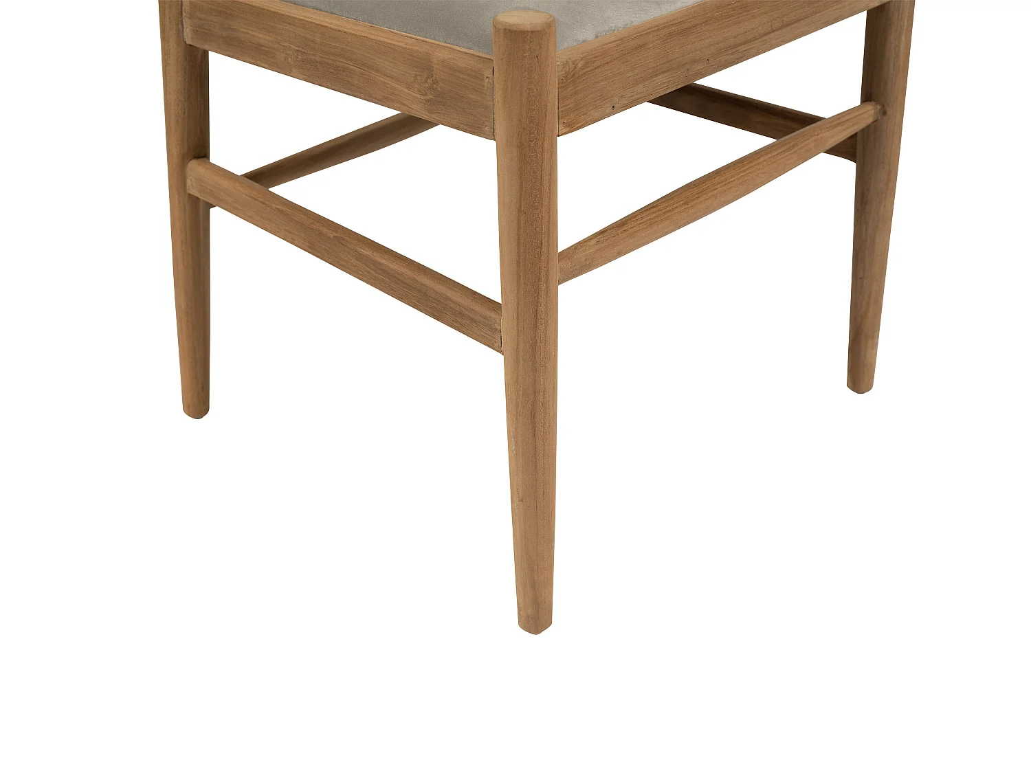 Chaise en teck et tissu - Naturel et Beige - POGIANA