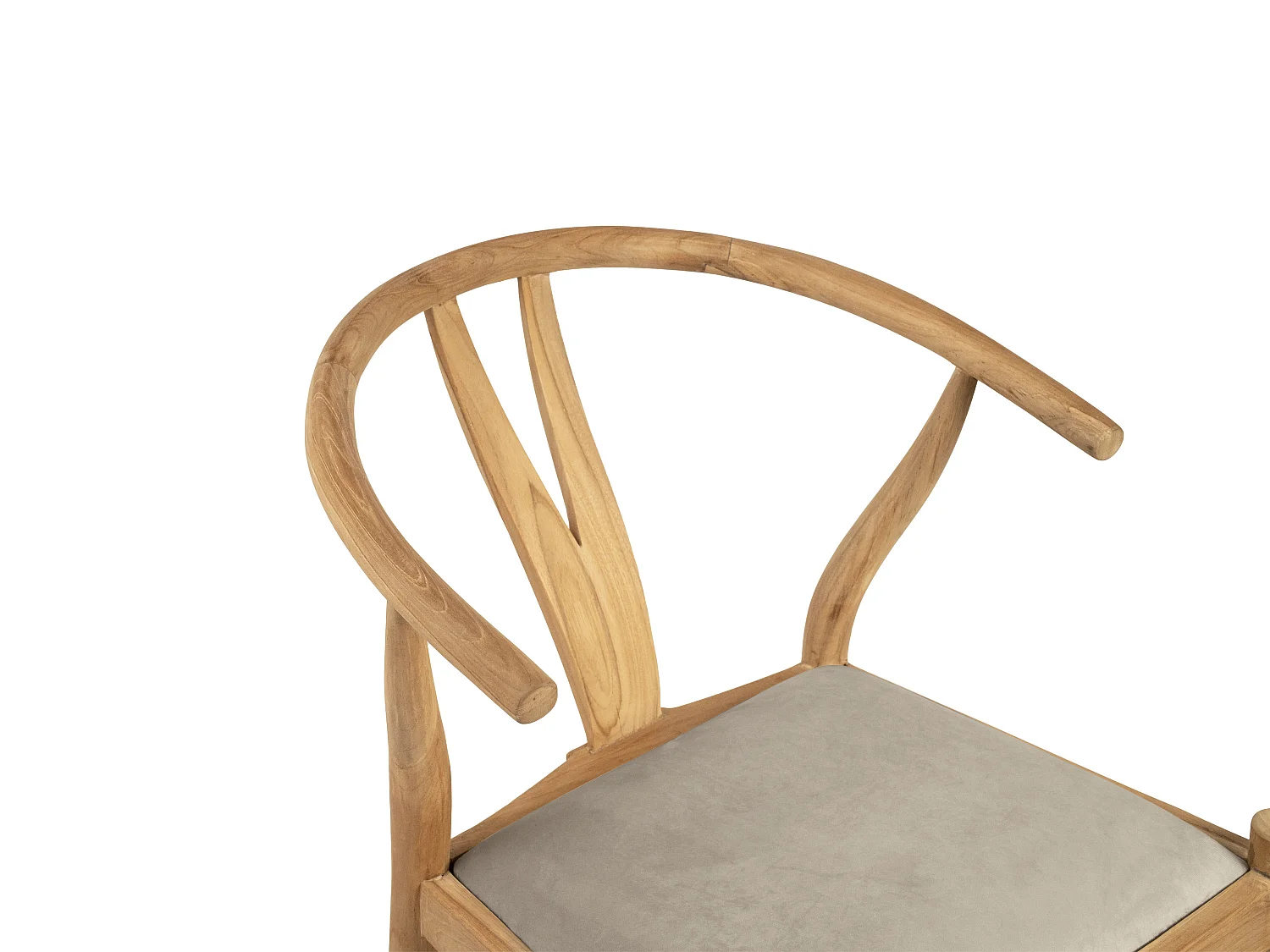 Chaise en teck et tissu - Naturel et Beige - POGIANA