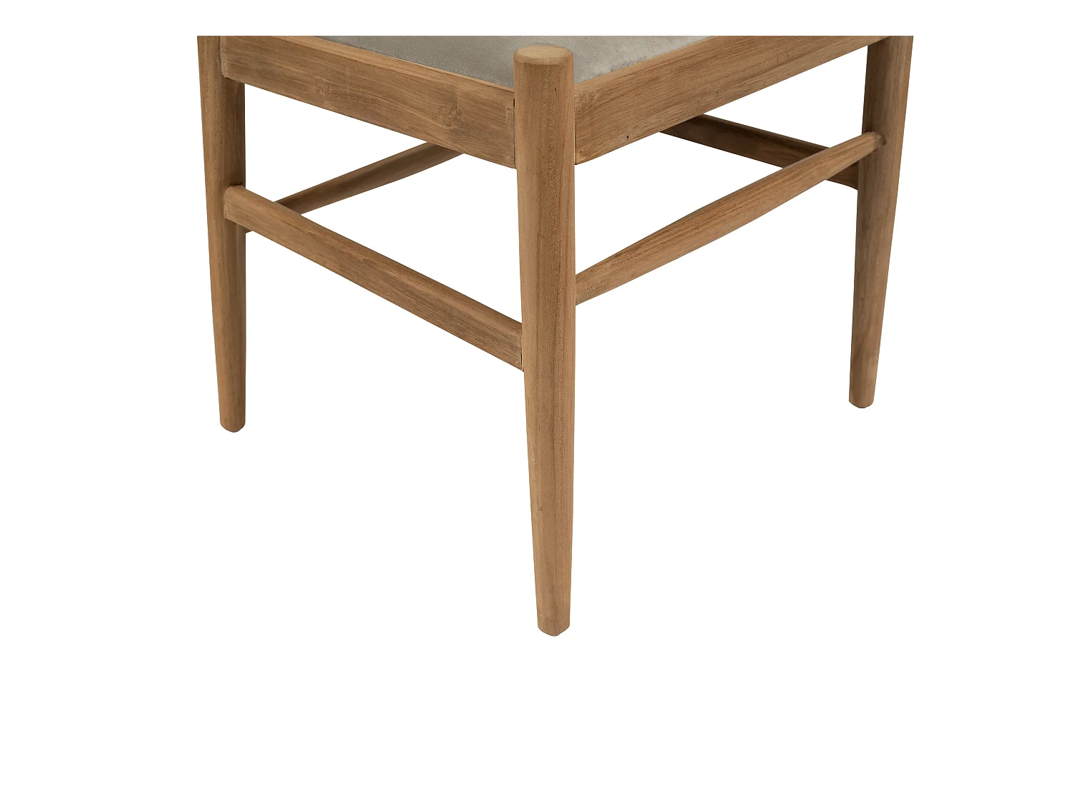 Silla de teca y tela - Natural y Beige - POGIANA