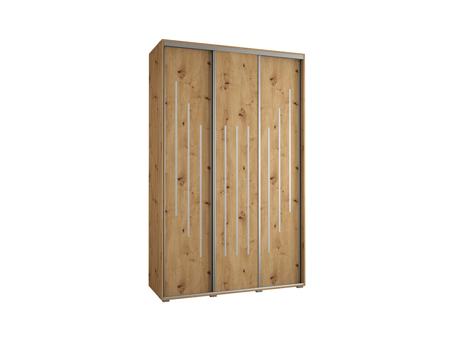 ARMOIRE DAVOS 8 À PORTES COULISSANTES 235,2/160/60 3 portes (Artisan/Artisan/Argent)