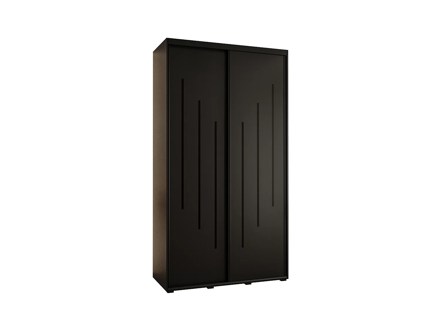 ARMOIRE DAVOS 8 À PORTES COULISSANTES 235,2/140/60 2 portes (Noir/Noir/Noir)