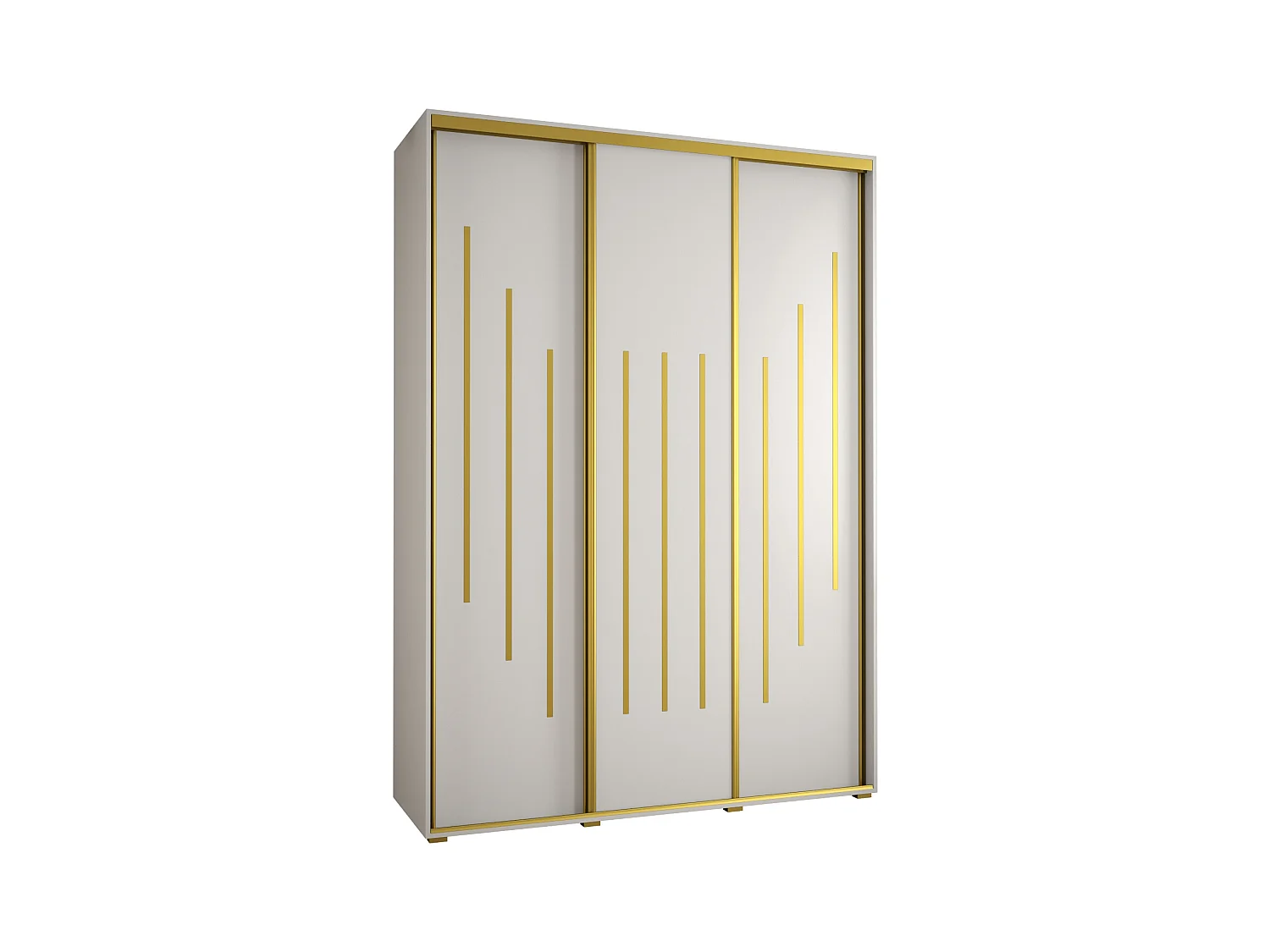 ARMOIRE DAVOS 8 À PORTES COULISSANTES 235,2/180/60 3 portes (Blanc/Blanc/Or)