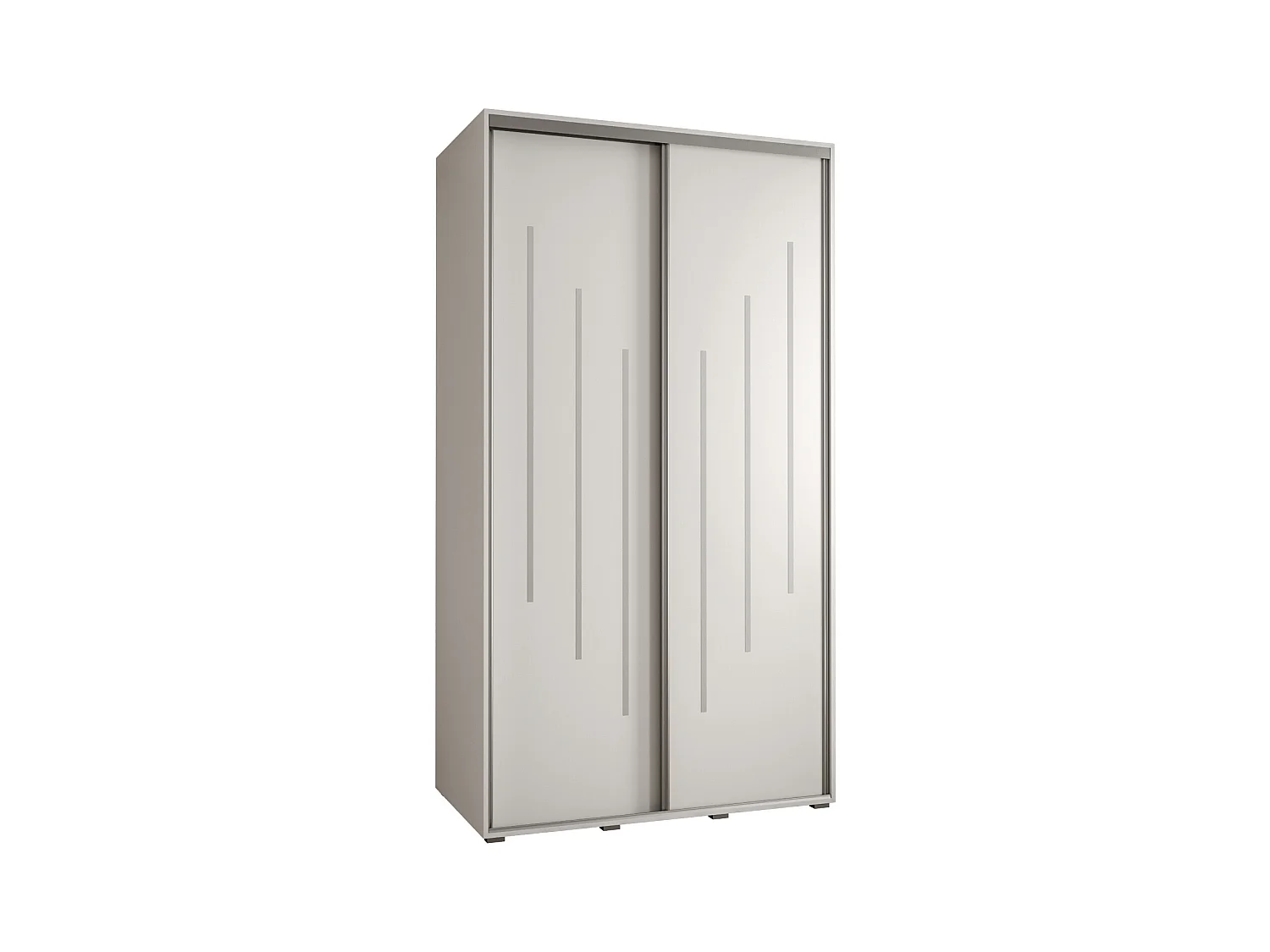 ARMOIRE DAVOS 8 À PORTES COULISSANTES 235,2/140/45 2 portes (Blanc/Blanc/Argent)