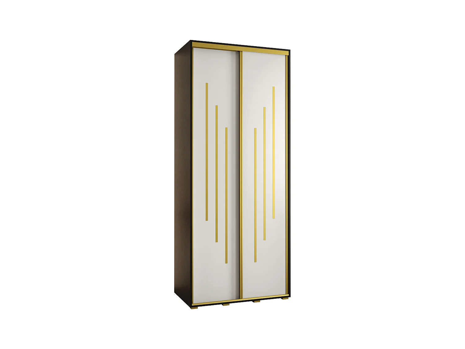 ARMOIRE DAVOS 8 À PORTES COULISSANTES 235,2/120/60 2 portes (Noir/Blanc/Or)
