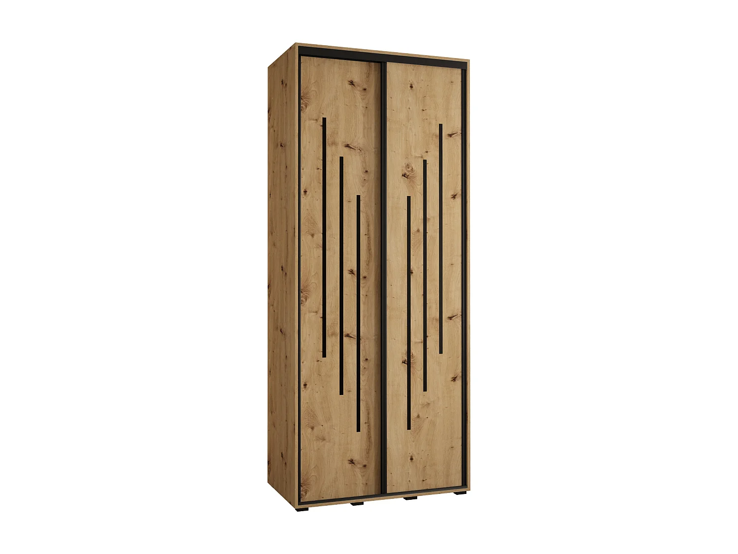 ARMOIRE DAVOS 8 À PORTES COULISSANTES 235,2/100/45 2 portes (Artisan/Artisan/Noir)