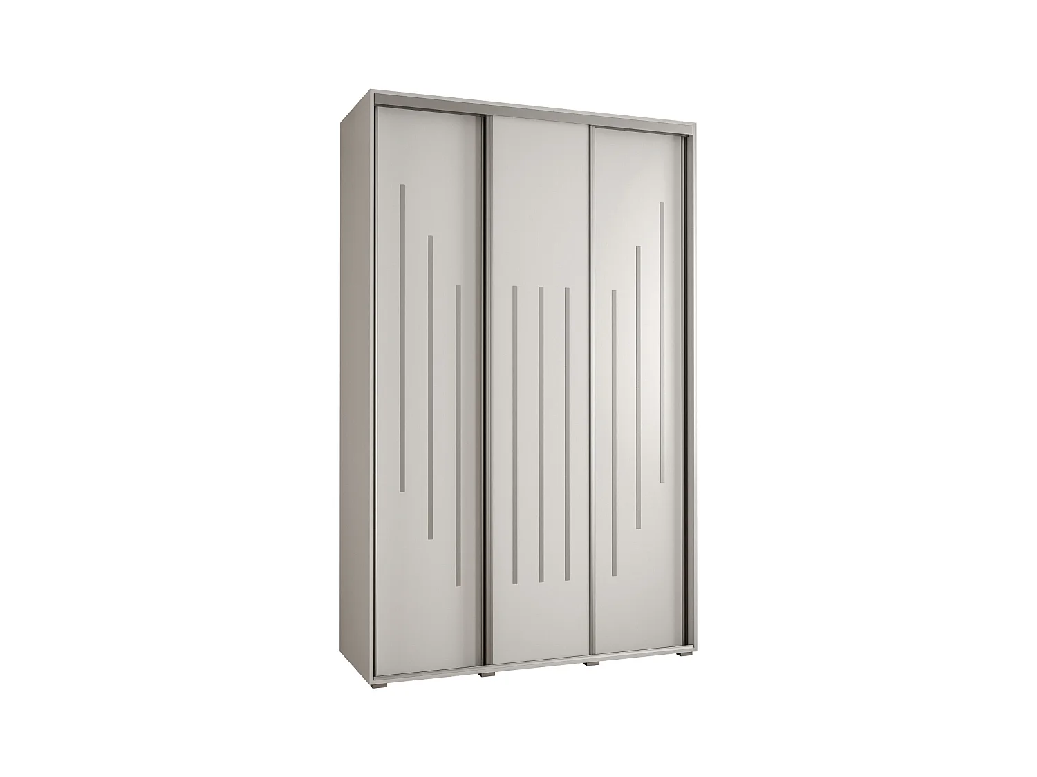 ARMOIRE DAVOS 8 À PORTES COULISSANTES 235,2/160/60 3 portes (Blanc/Blanc/Argent)