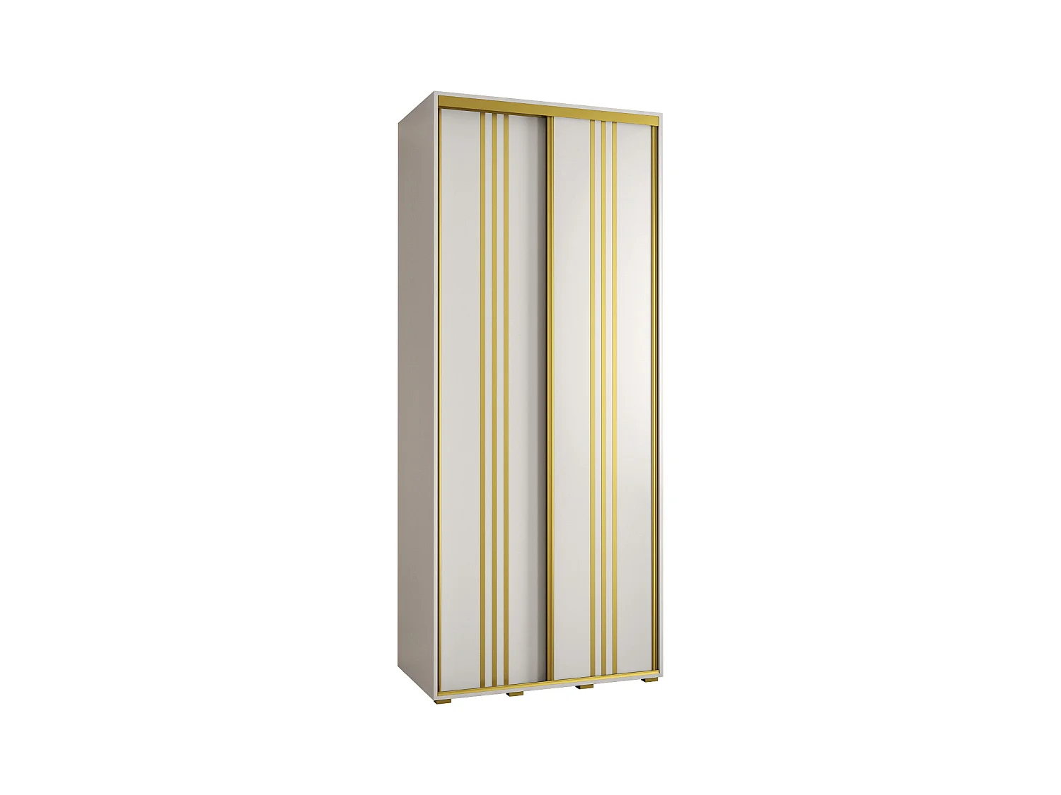 SCHWEBETÜRENSCHRANK DAVOS 5 235,2/110/60 2-türig (Weiß/Weiß/Gold)