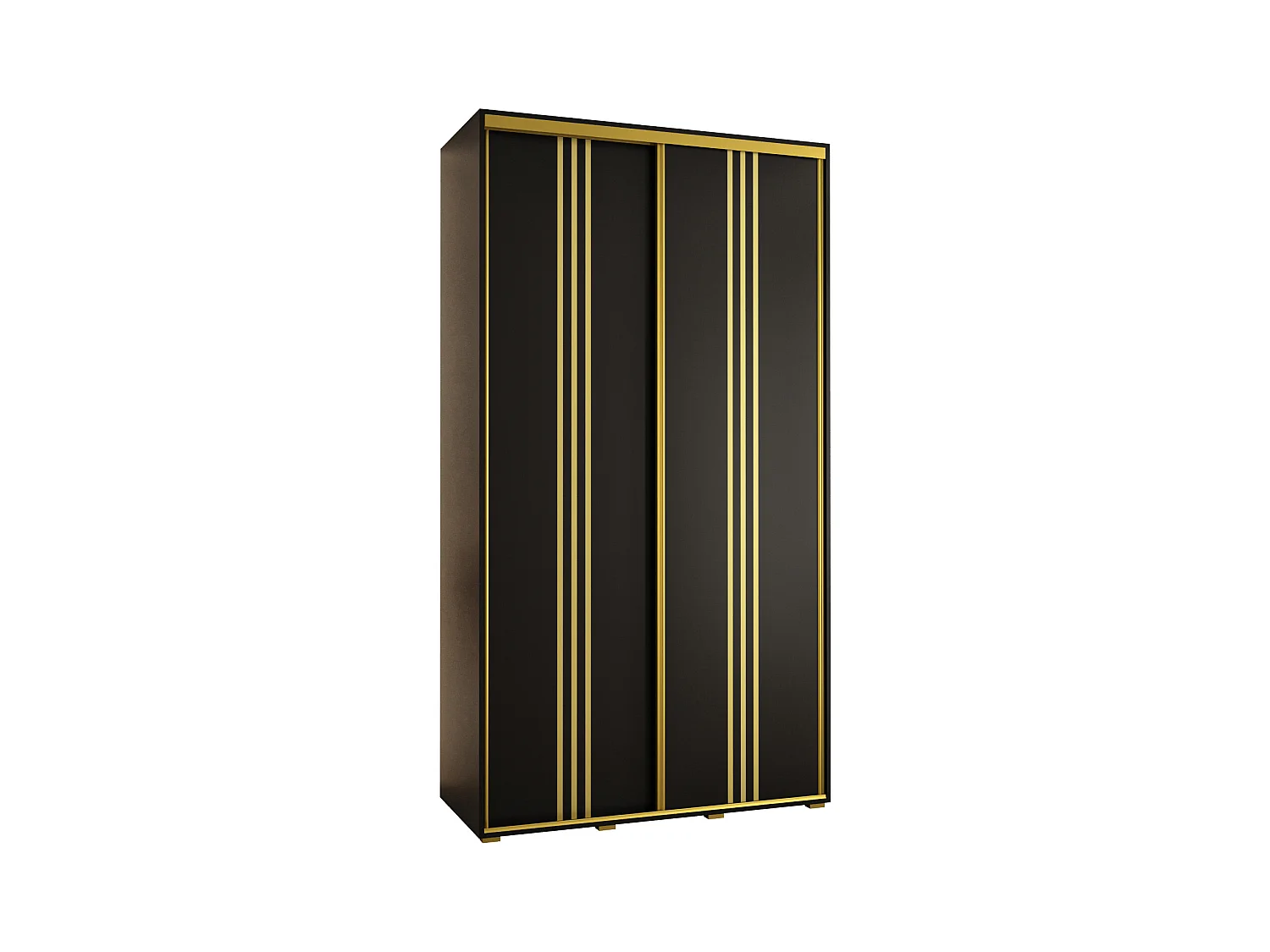 ARMOIRE DAVOS 6 À PORTES COULISSANTES 235,2/140/60 2 portes (Noir/Noir/Or)
