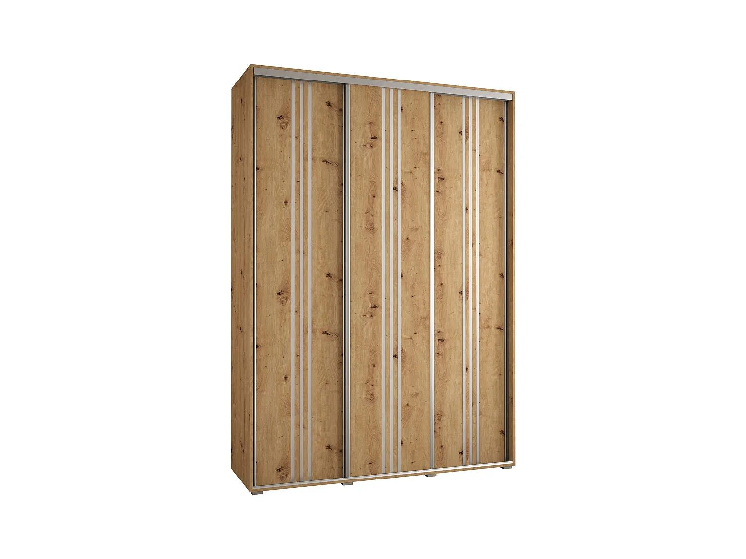 ARMOIRE DAVOS 6 À PORTES COULISSANTES 235,2/180/60 3 portes (Artisan/Artisan/Argent)