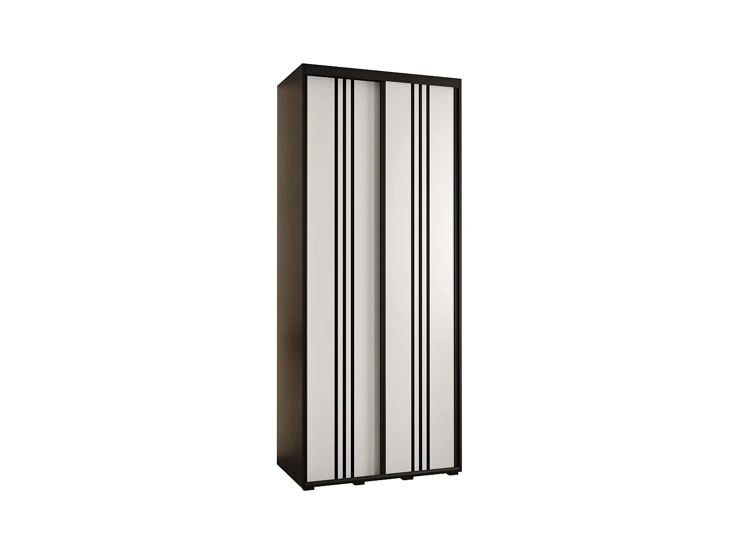 SCHWEBETÜRENSCHRANK DAVOS 6 235,2/100/60 2-türig (Schwarz/Weiß/Schwarz)