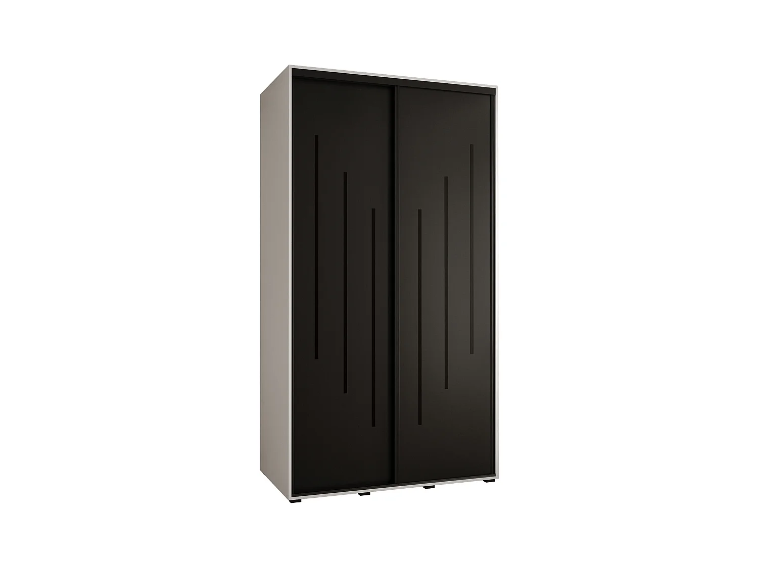 ARMARIO DAVOS 8 DE PUERTAS CORREDERAS 235,2/130/45 2 puertas (Blanco/Negro/Negro)