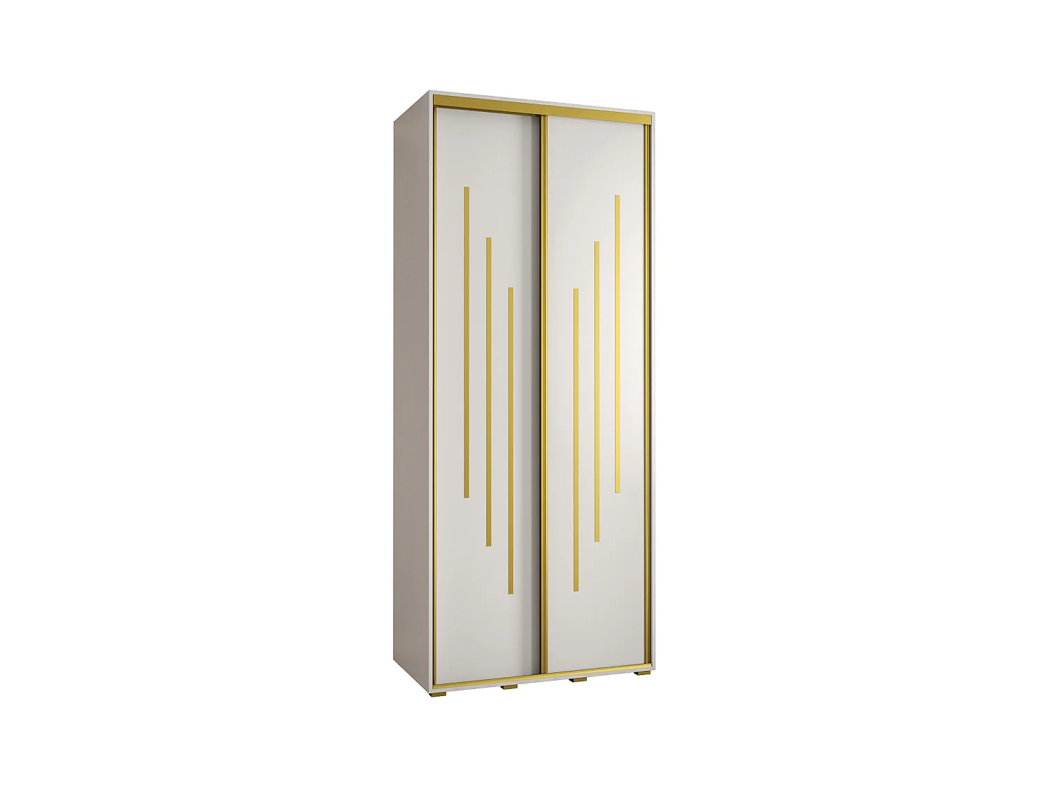 SCHWEBETÜRENSCHRANK DAVOS 8 235,2/100/45 2-türig (Weiß/Weiß/Gold)