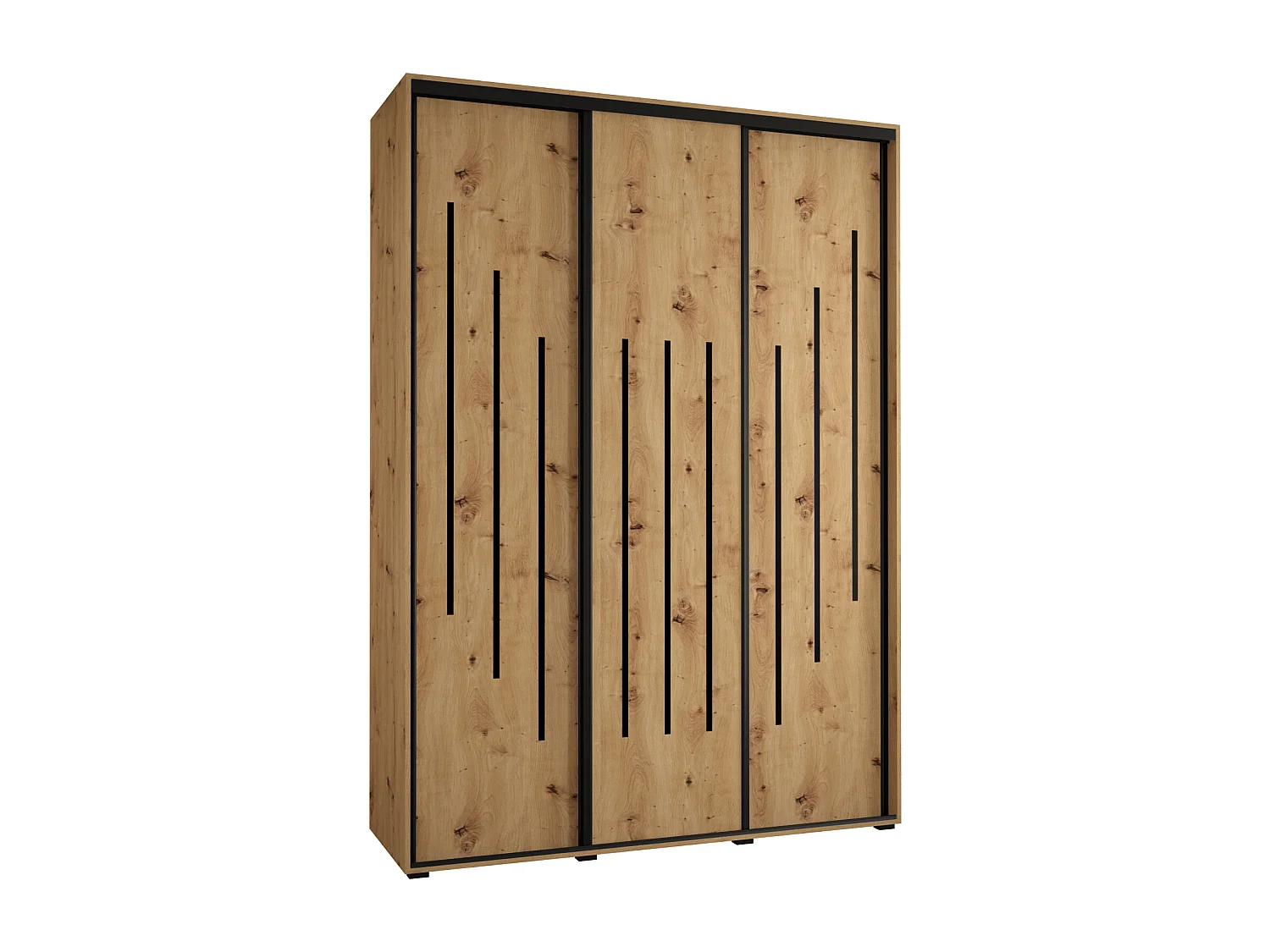 ARMOIRE DAVOS 8 À PORTES COULISSANTES 235,2/170/45 3 portes (Artisan/Artisan/Noir)