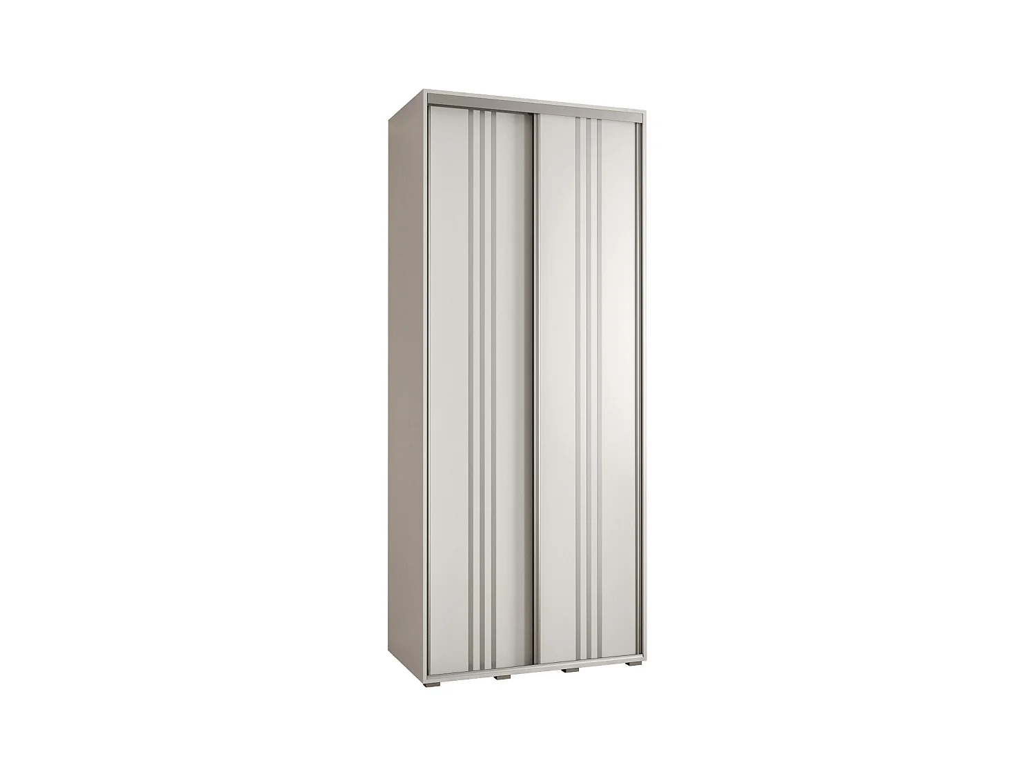 ARMOIRE DAVOS 6 À PORTES COULISSANTES 235,2/110/45 2 portes (Blanc/Blanc/Argent)