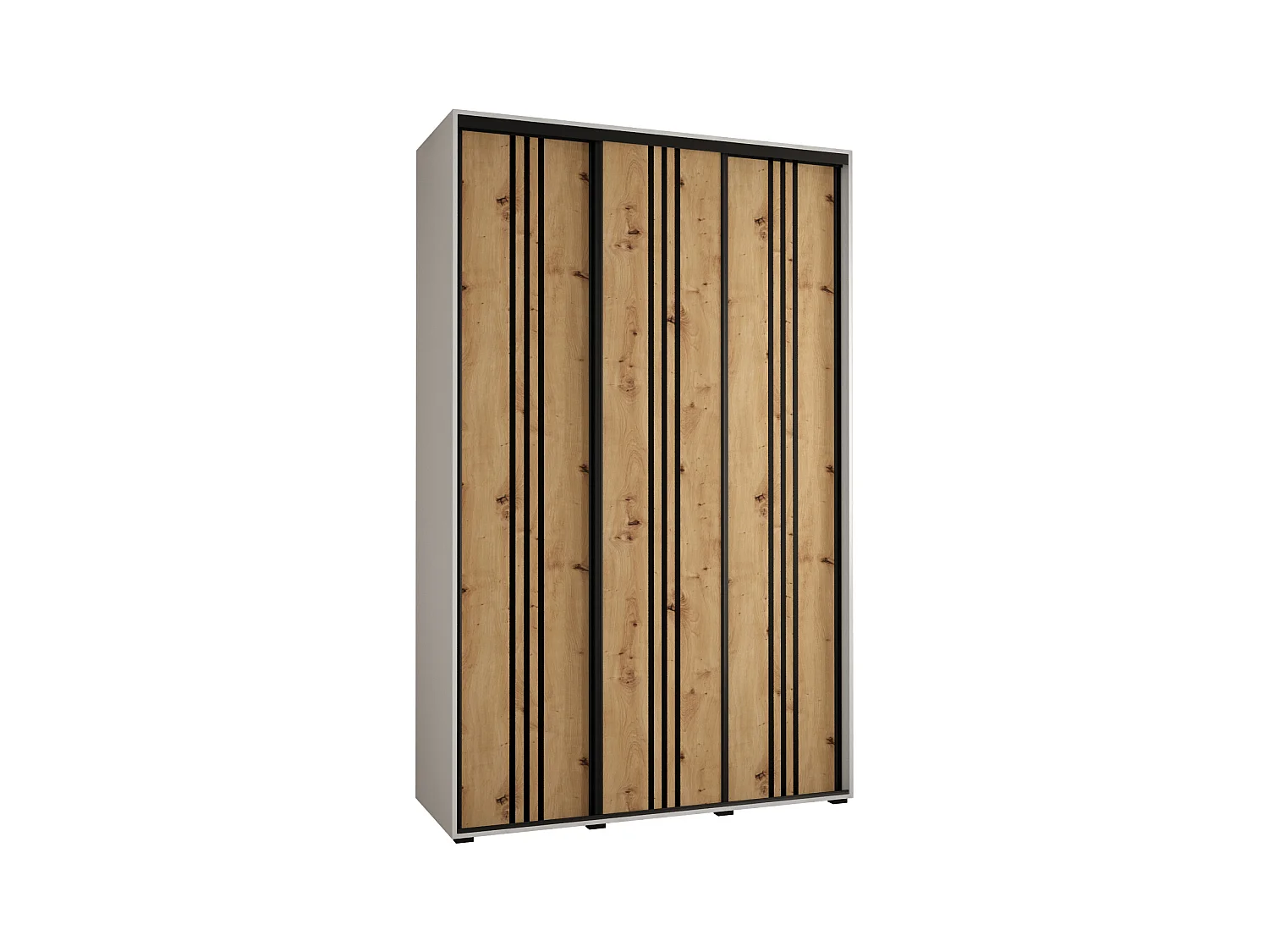 ARMOIRE DAVOS 6 À PORTES COULISSANTES 235,2/150/60 3 portes (Blanc/Artisan/Noir)
