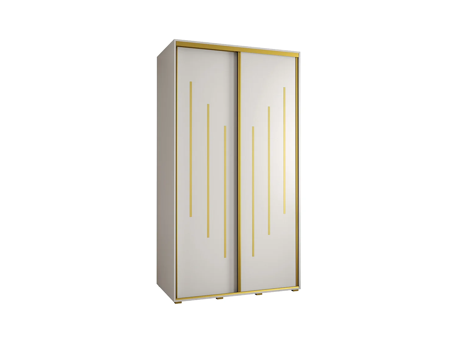 ARMOIRE DAVOS 8 À PORTES COULISSANTES 235,2/140/45 2 portes (Blanc/Blanc/Or)