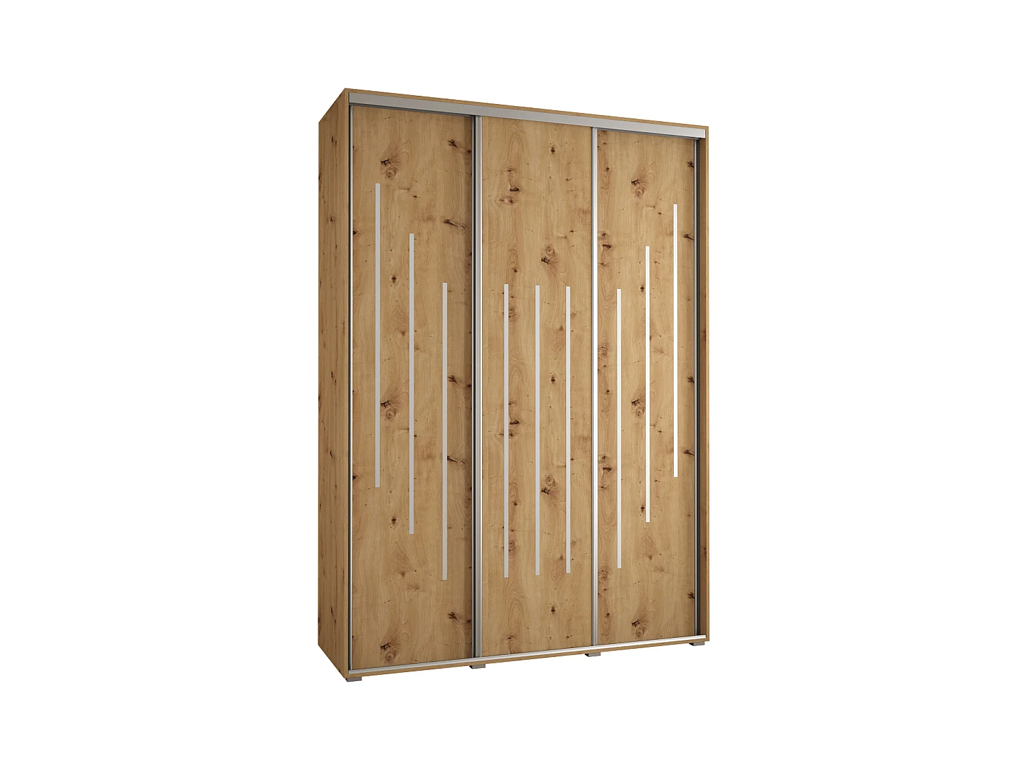 ARMOIRE DAVOS 8 À PORTES COULISSANTES 235,2/180/60 3 portes (Artisan/Artisan/Argent)